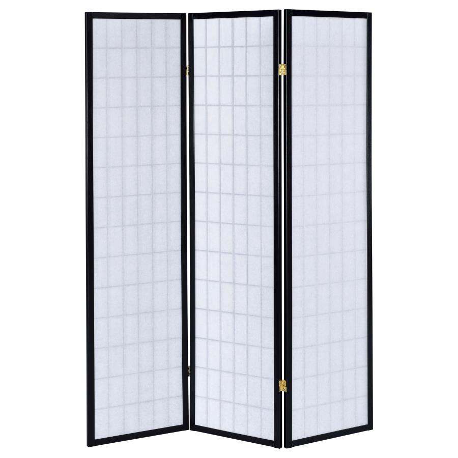 Carrie 3-Panel Room Divider Folding Shoji Screen Black - 4622