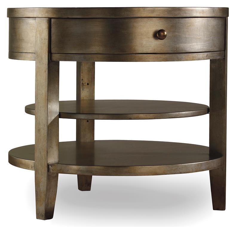 Sanctuary One-Drawer Round Lamp Table - Visage - 3014-50003