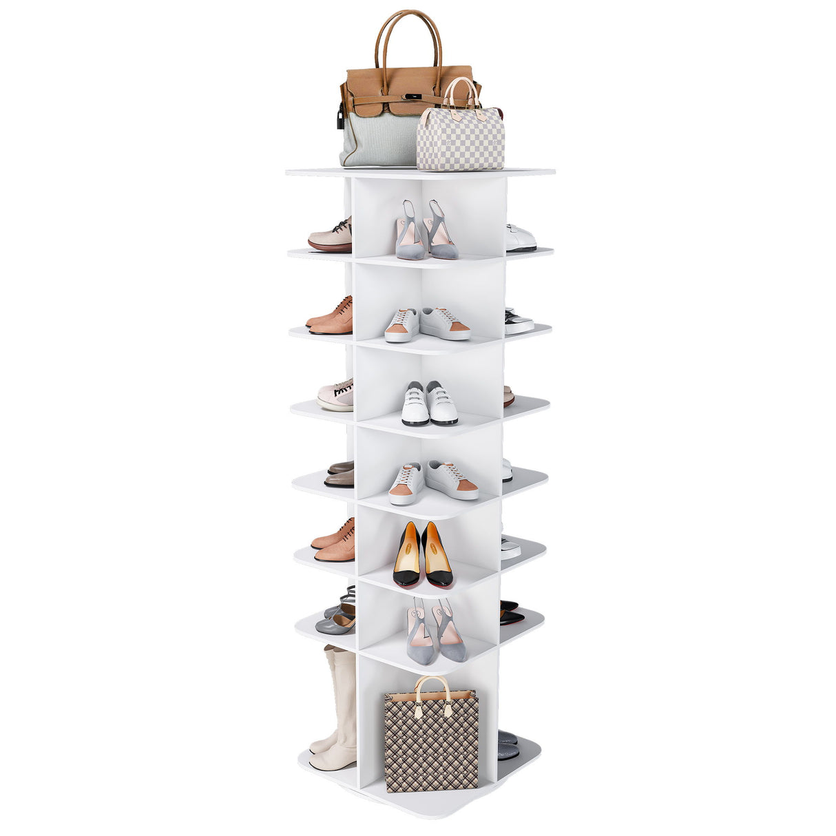 Spinning Shoe Rack, Free Standing 360° Revolving Shoe Organizer