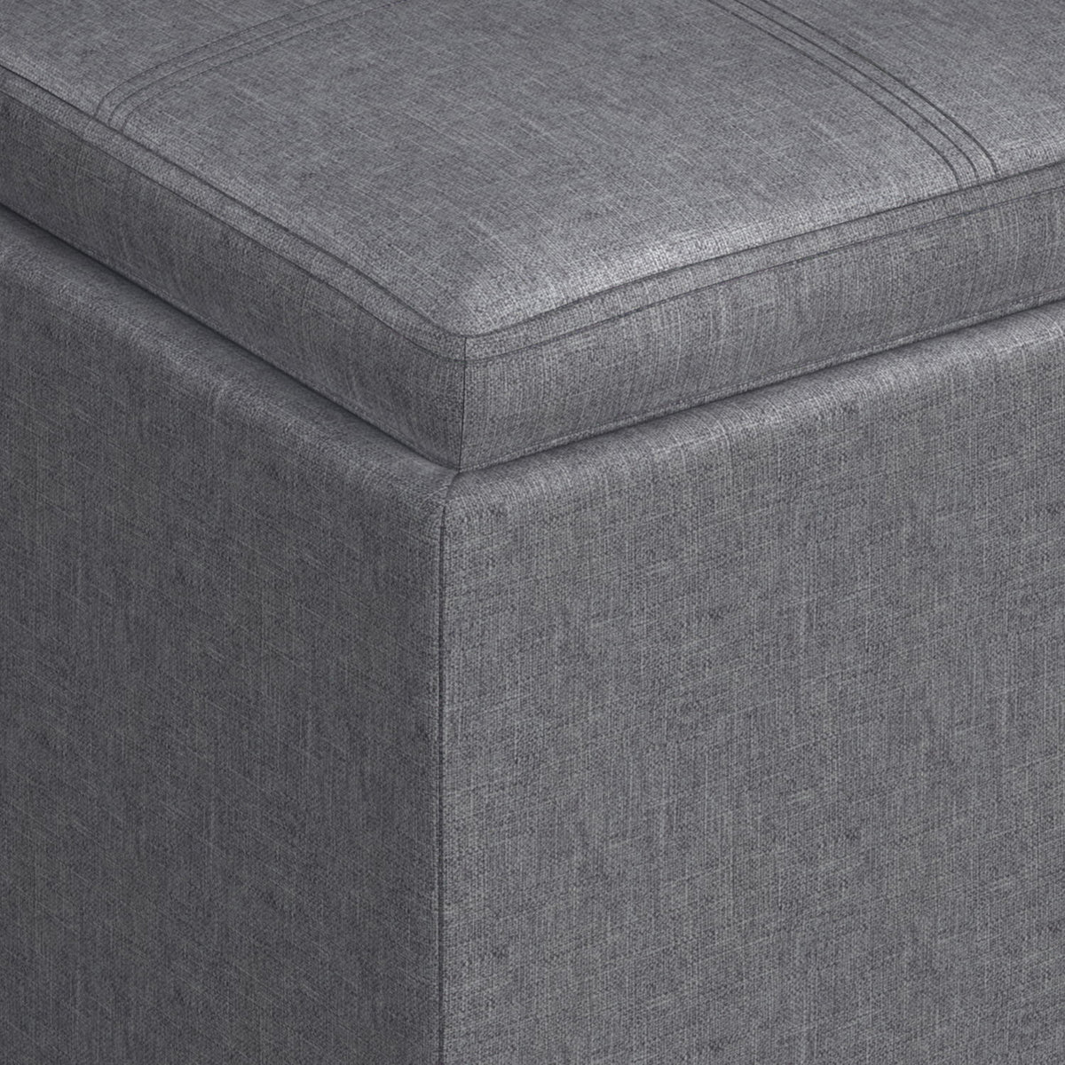Rockwood - Upholstered Cube Storage Ottoman With Tray
