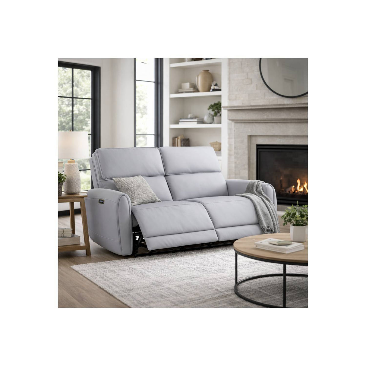 Jeromie - Power Motion Loveseat With USB Port - Gray