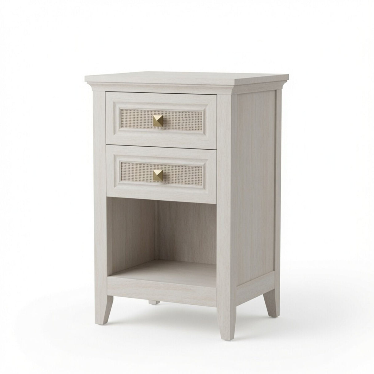 Nightstands With 2 Drawers, Bedside Tables For Small Spaces (Set of 2) - White