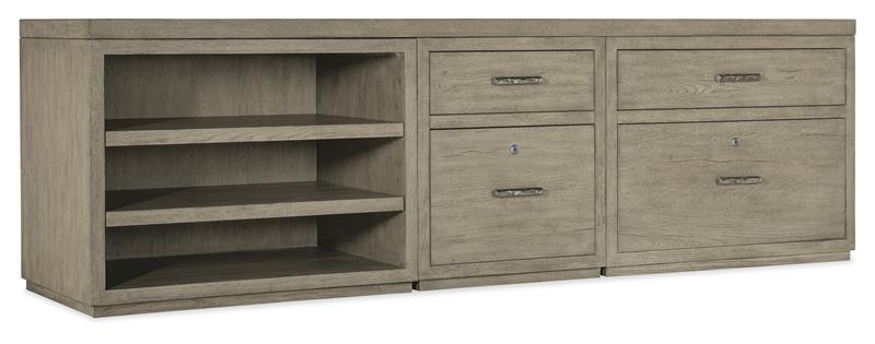 Linville Falls 96" Credenza with File, Lateral File and Open Desk Cabinet - 6150-10929-85