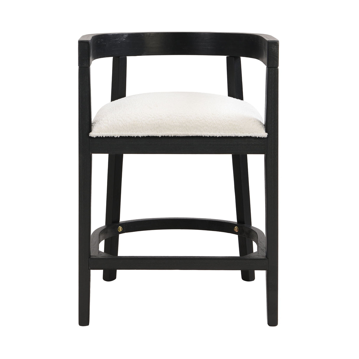 Modern Rubberwood Counter Stool Set With Upholstered Seats