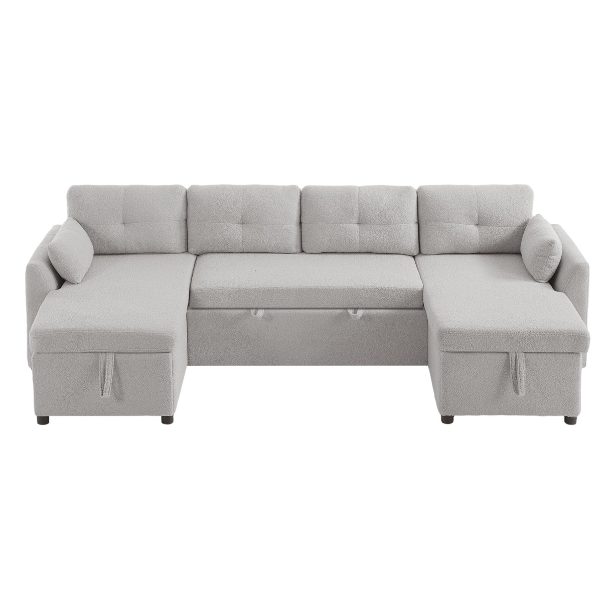 U-Shaped Sectional Sofa Bed With Storage And USB Ports