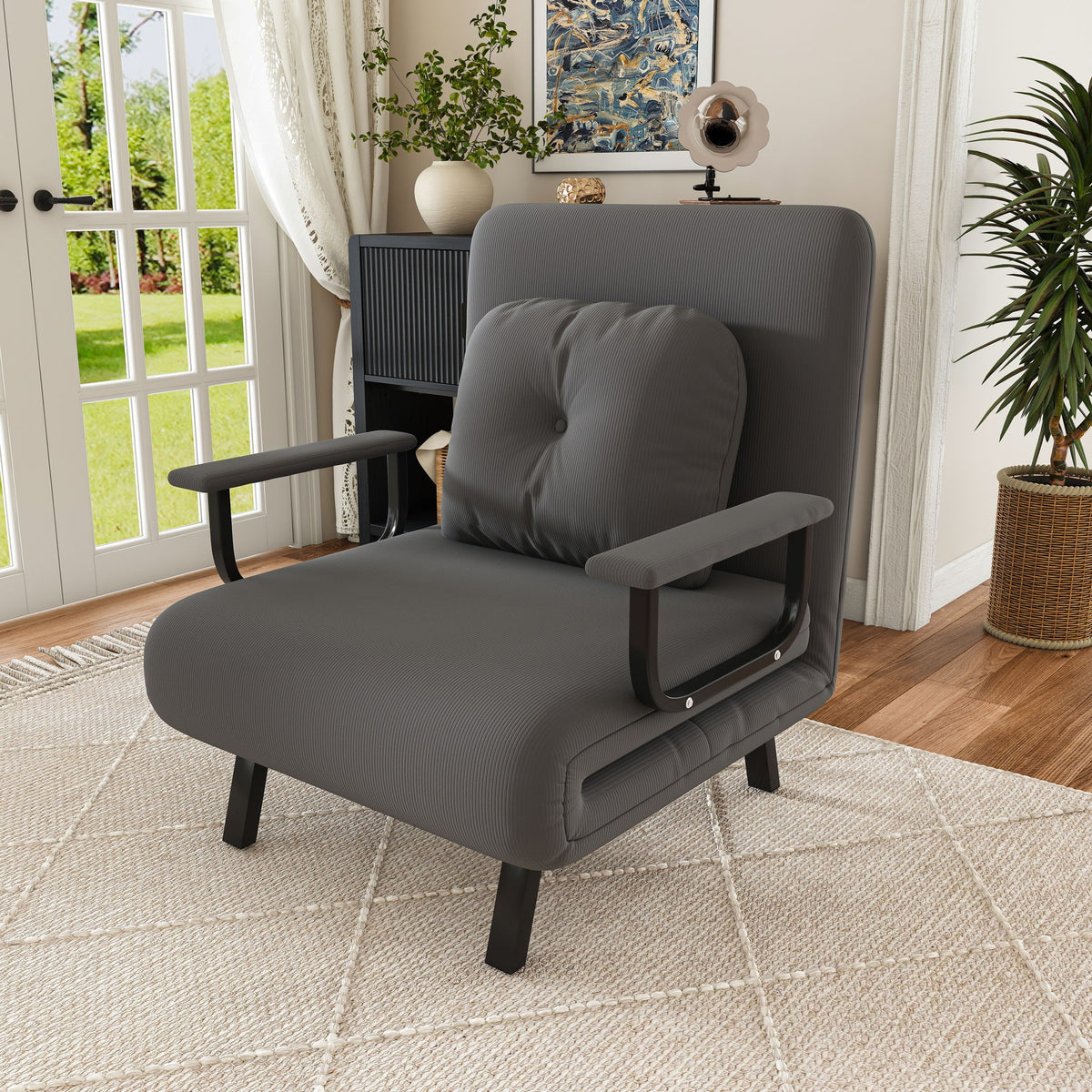 5 In 1 Folding Sofa Bed With 5 Position Adjustable Backrest