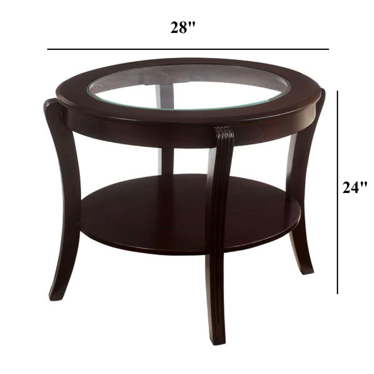 Contemporary Table With Open Lower Shelf