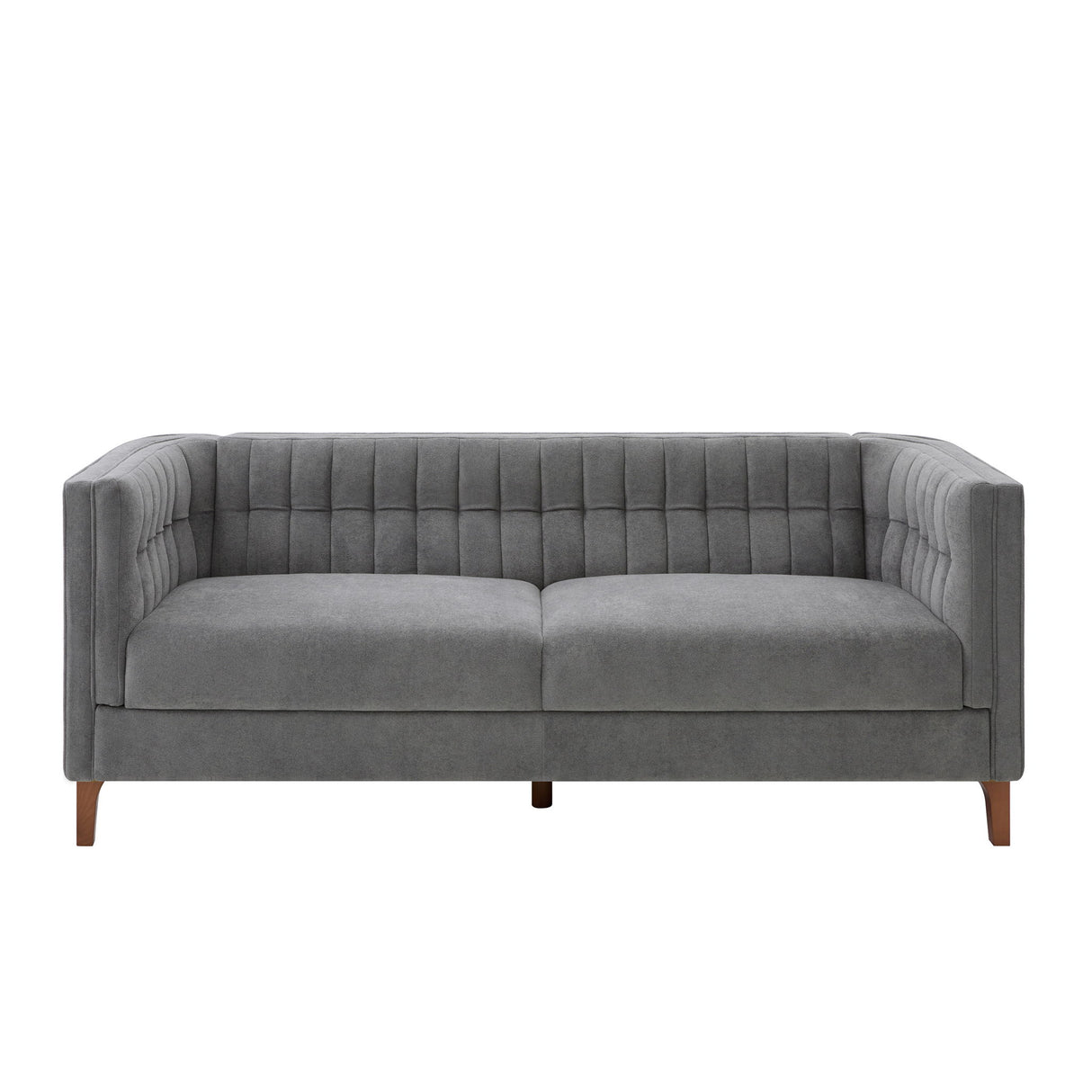 Modern 3 Seater Sofa, Upholstered Couch With Curved Armrests