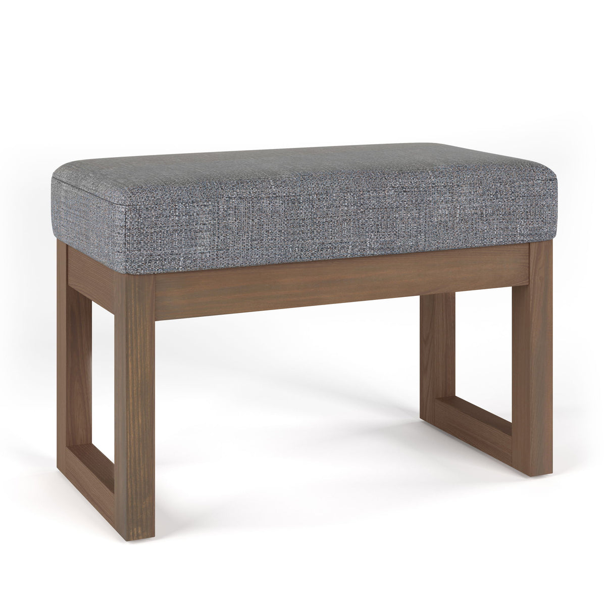 Milltown - Footstool Small Ottoman Bench - Dark Gray - Fabric
