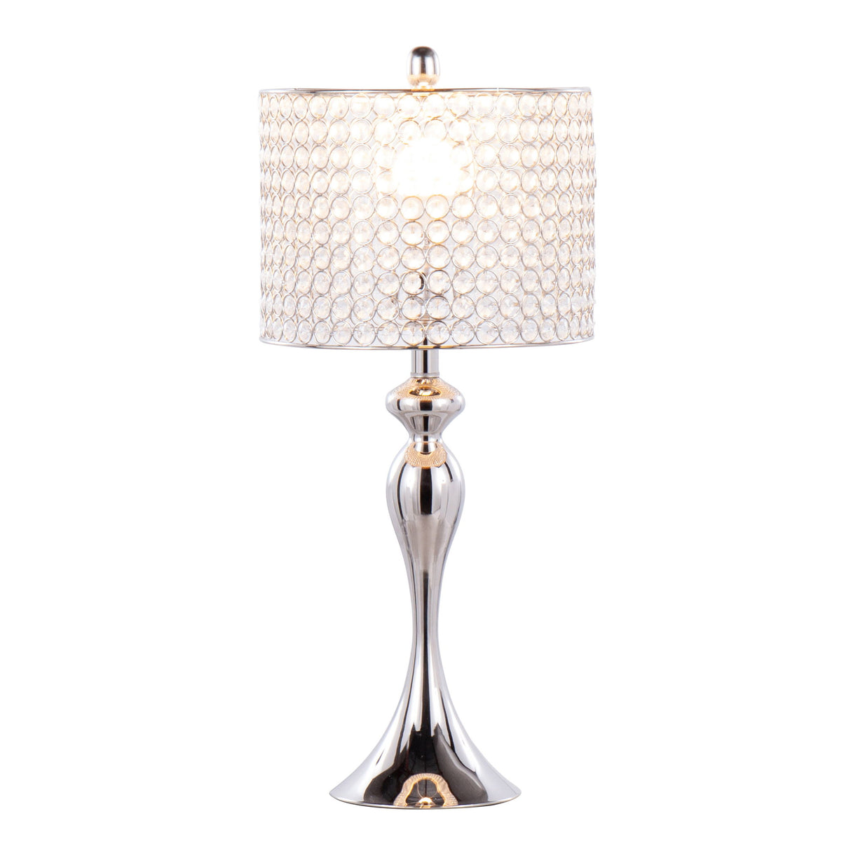 Ashland - Contemporary Table Lamp Round Clear Crystal Beads (Set of 2) - Nickel