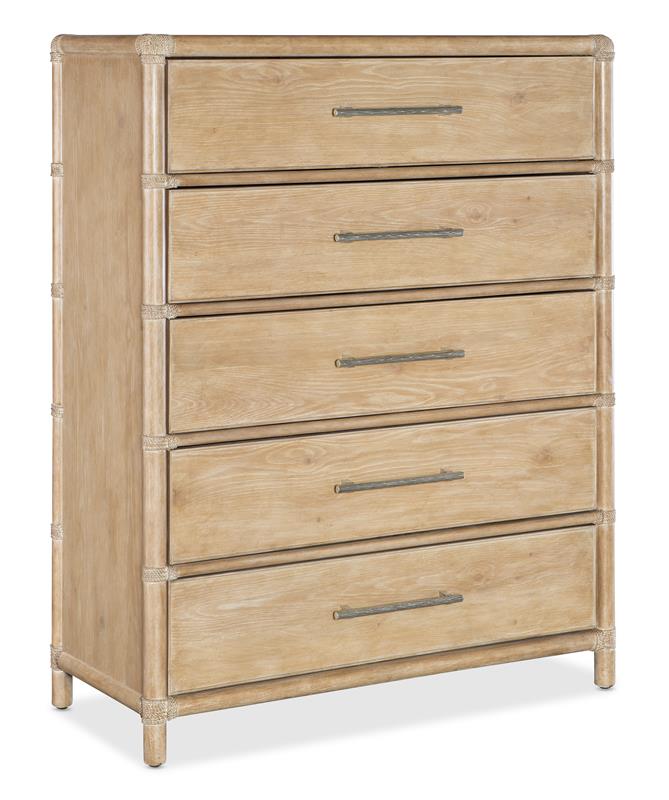 Retreat Pole Rattan Five-Drawer Chest - 6950-90210-80