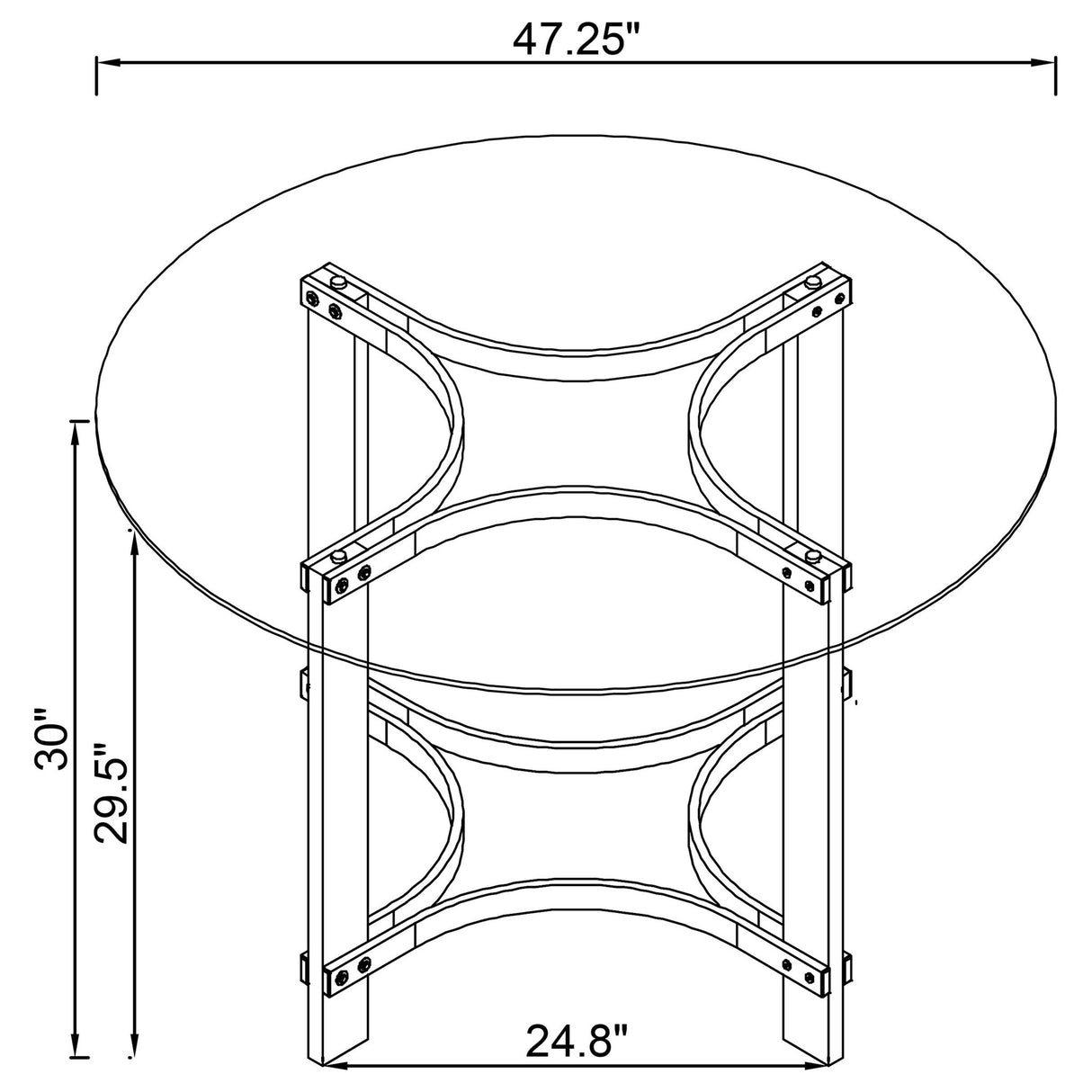 Uptown - 5 Piece Round Dining Set - Chrome