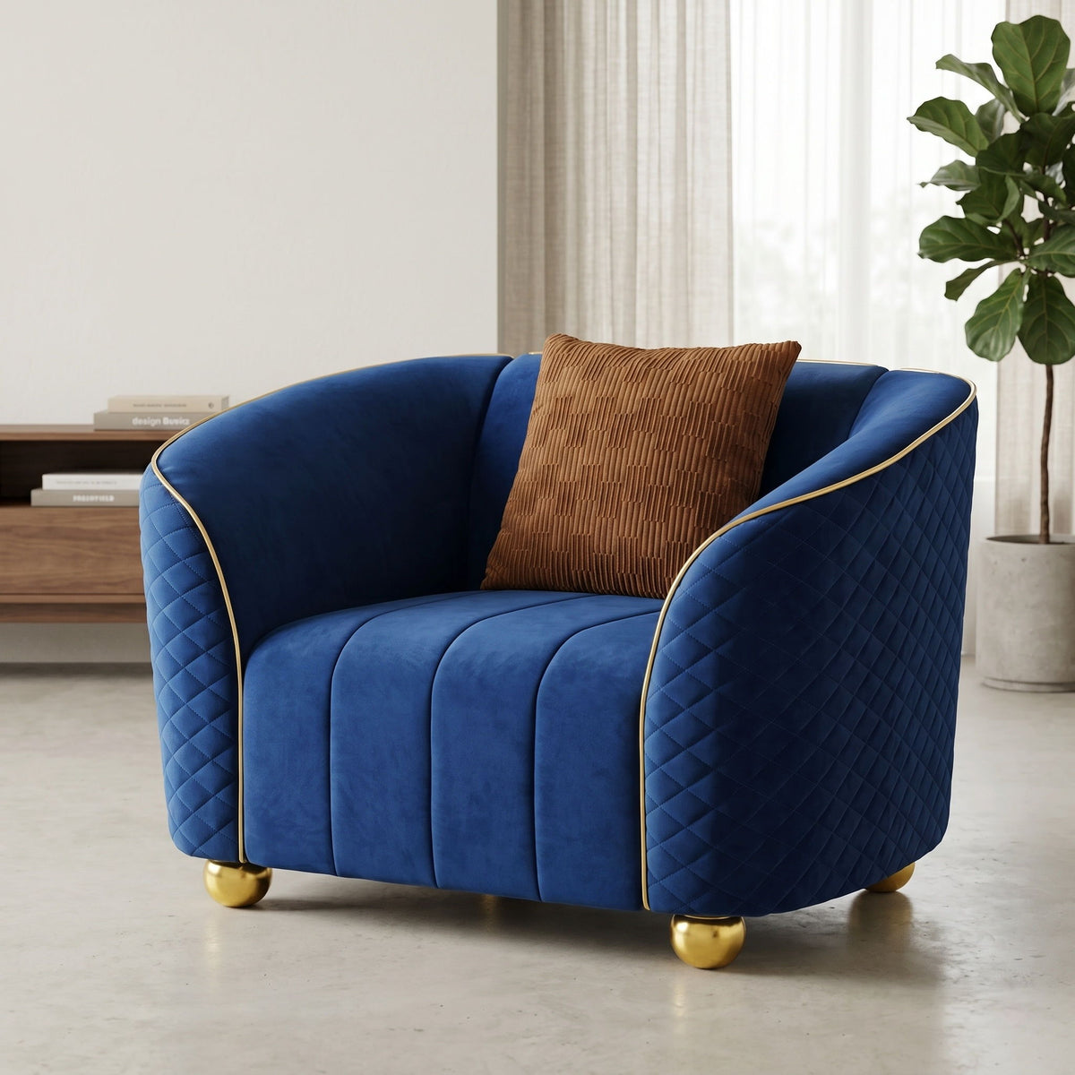 Single Sofa & Deep Seating And Durable Frame