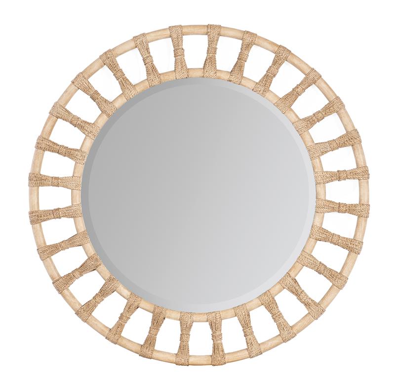 Retreat Pole Rattan Accent Mirror - 6950-90005-80