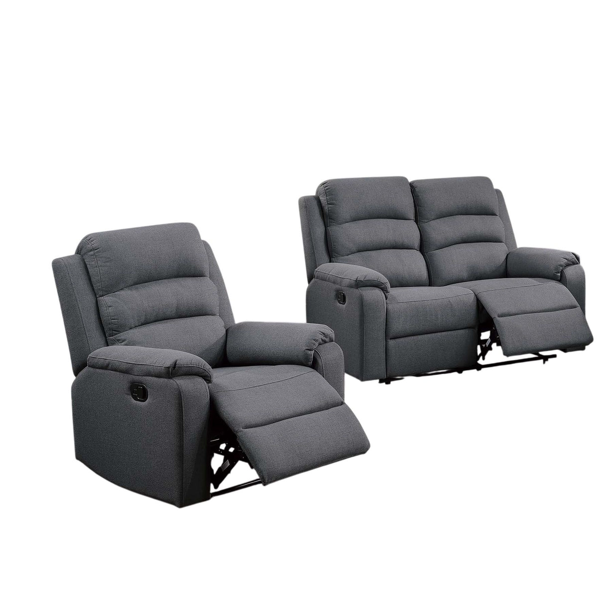 2 Piece Living Room Set With Manual Reclining Loveseat And Recliner