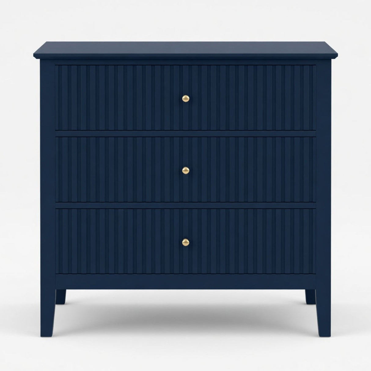 Fluted 3 Drawer Nightstand With Soft Close Slides