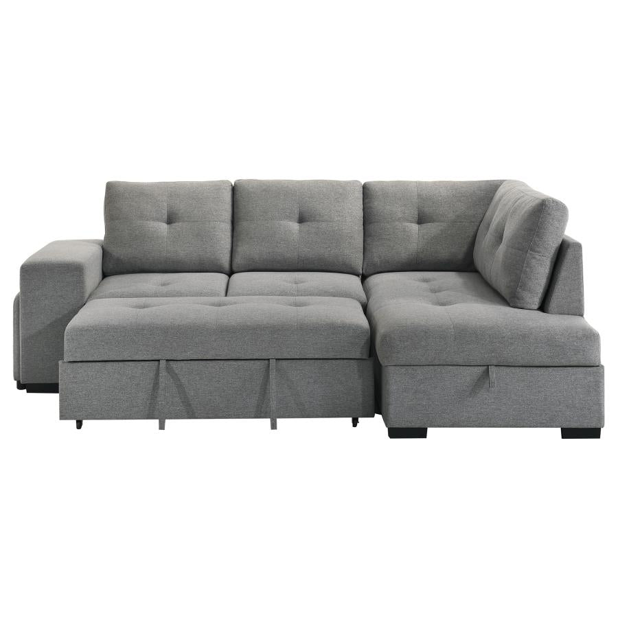 Roanne Fabric Upholstered Sleeper Sectional Sofa Grey - 500347