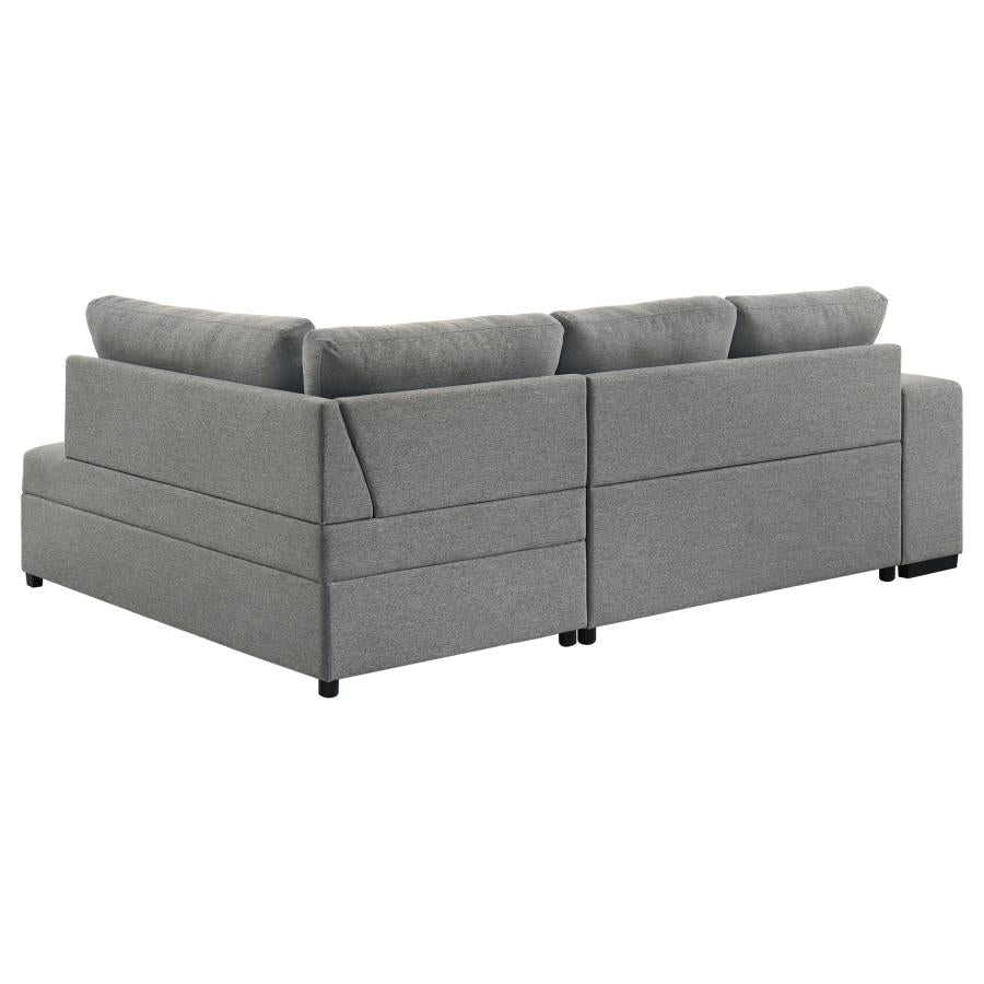Roanne Fabric Upholstered Sleeper Sectional Sofa Grey - 500347