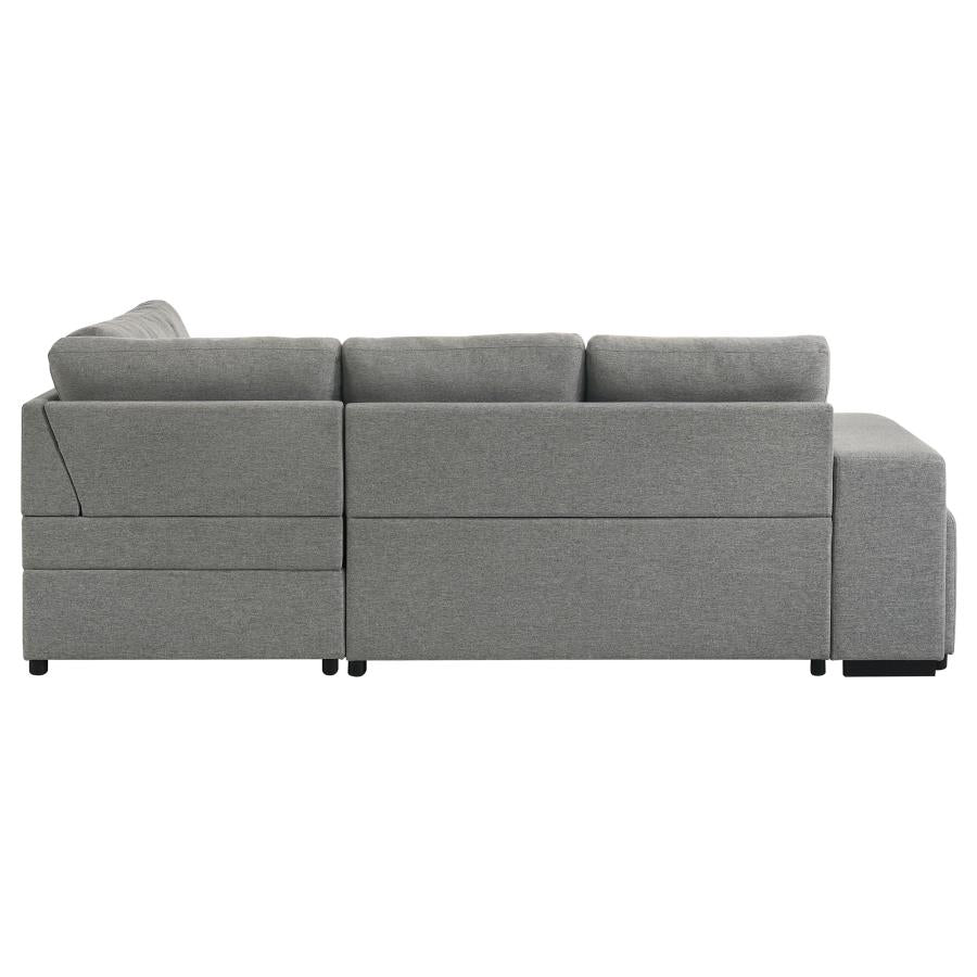 Roanne Fabric Upholstered Sleeper Sectional Sofa Grey - 500347