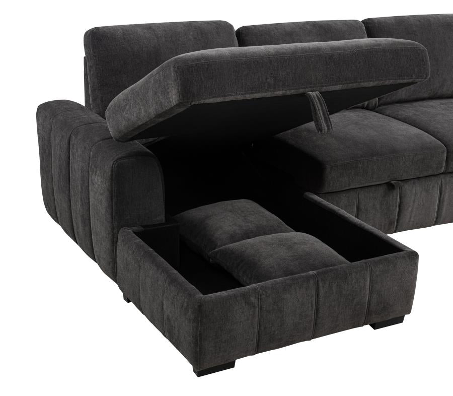 Pastrana Upholstered Sleeper Sectional Sofa LAF Chaise Grey - 500349
