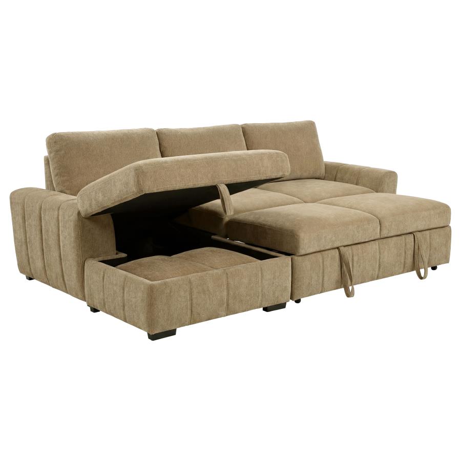 Pastrana Upholstered Sleeper Sectional Sofa LAF Chaise Camel - 500358
