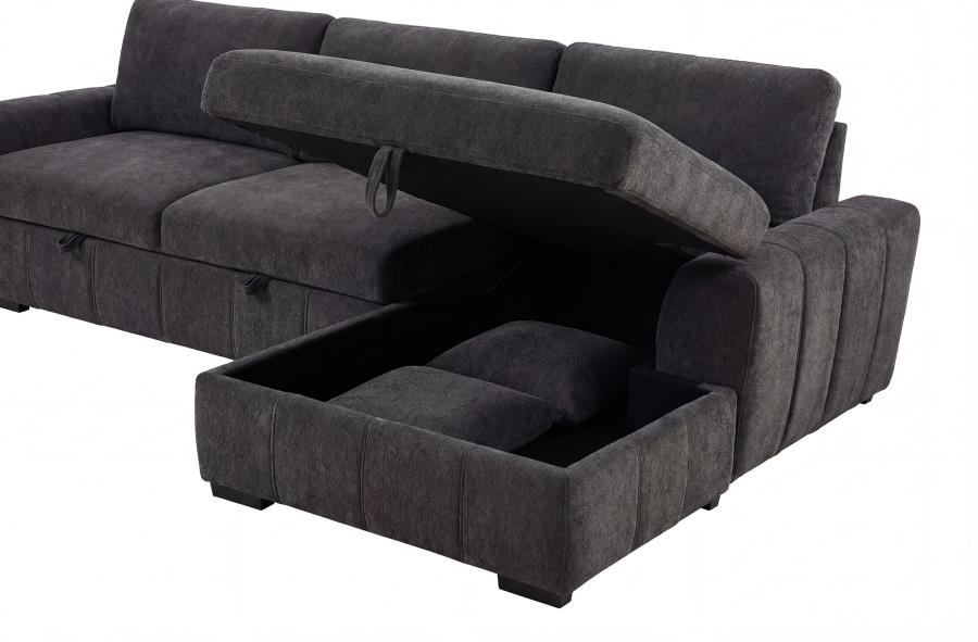 Pastrana Upholstered Sleeper Sectional Sofa RAF Chaise Grey - 500359