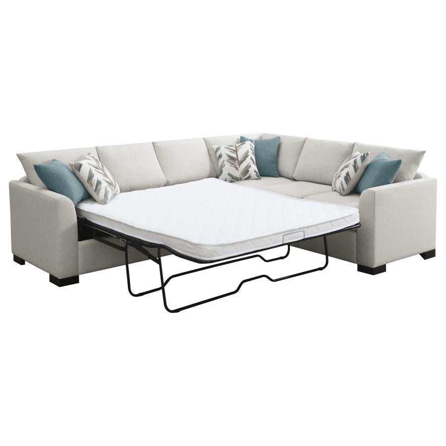 Ashford Chenille Upholstered Sleeper Sectional Sofa Greige - 500818