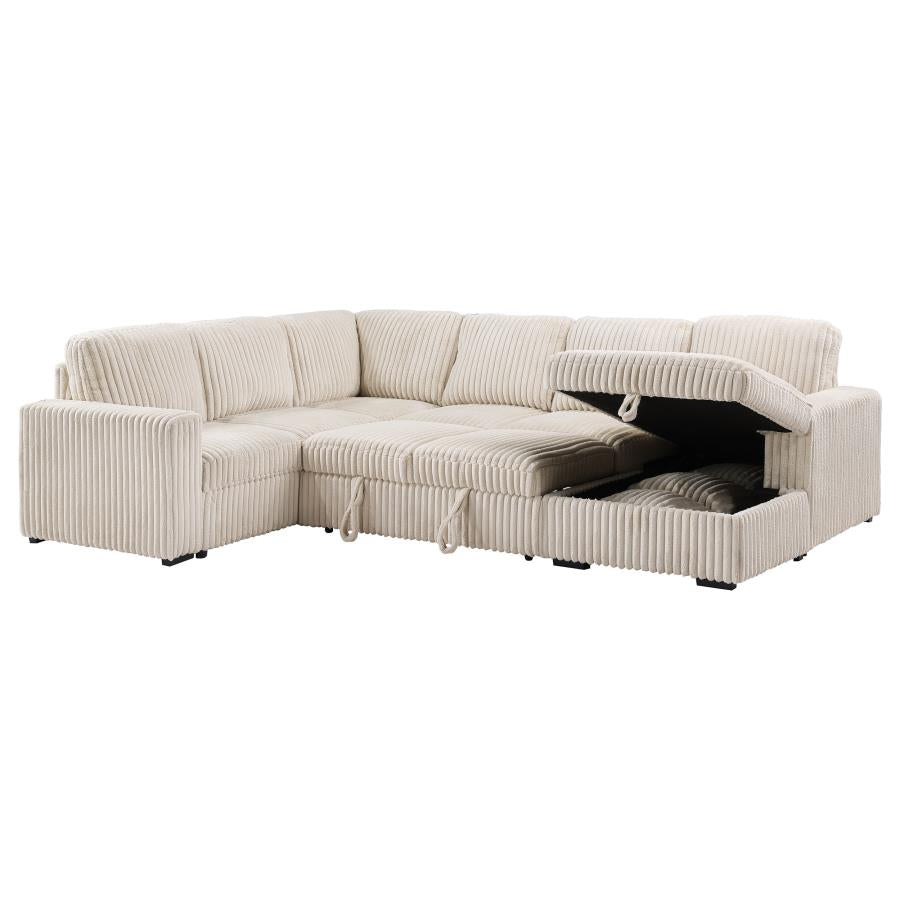 Devonshire Sleeper Sectional Sofa Storage Chaise Camel - 501205
