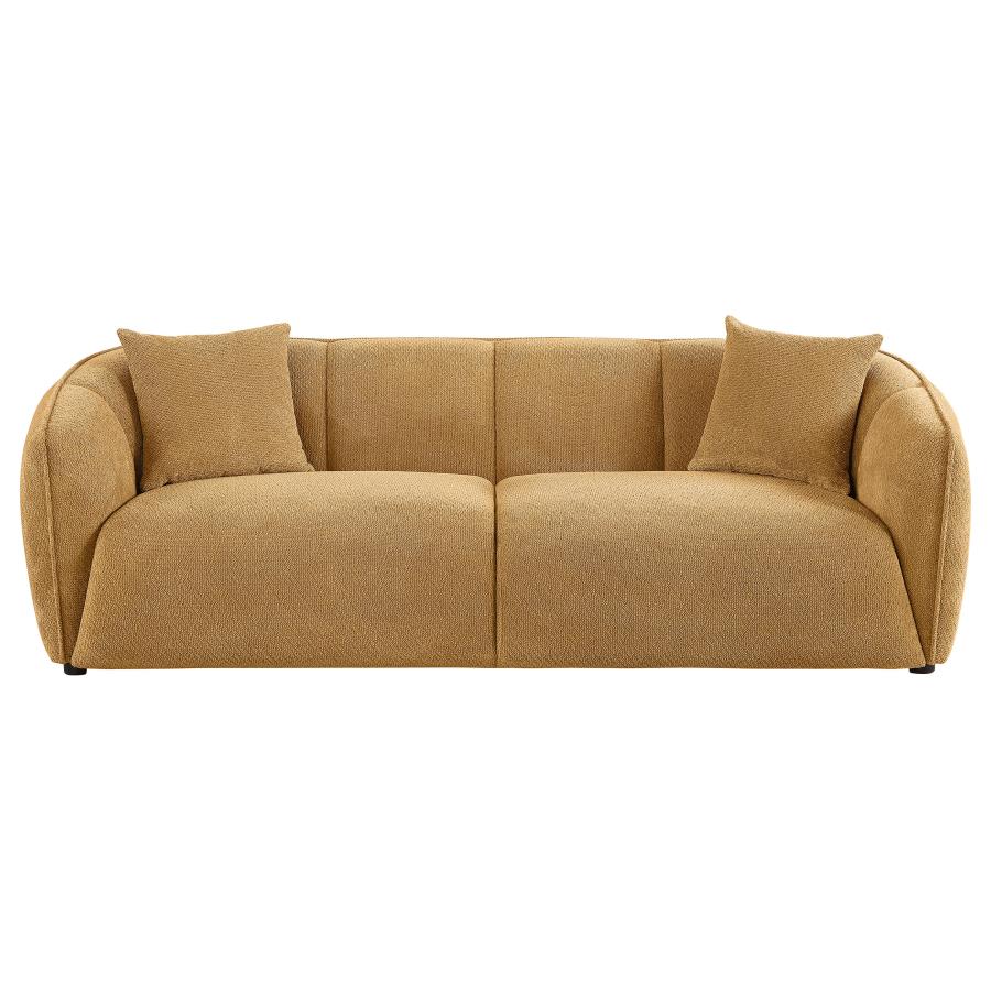 Aleisha Chenille Upholstered Sofa Mustard Yellow - 503061