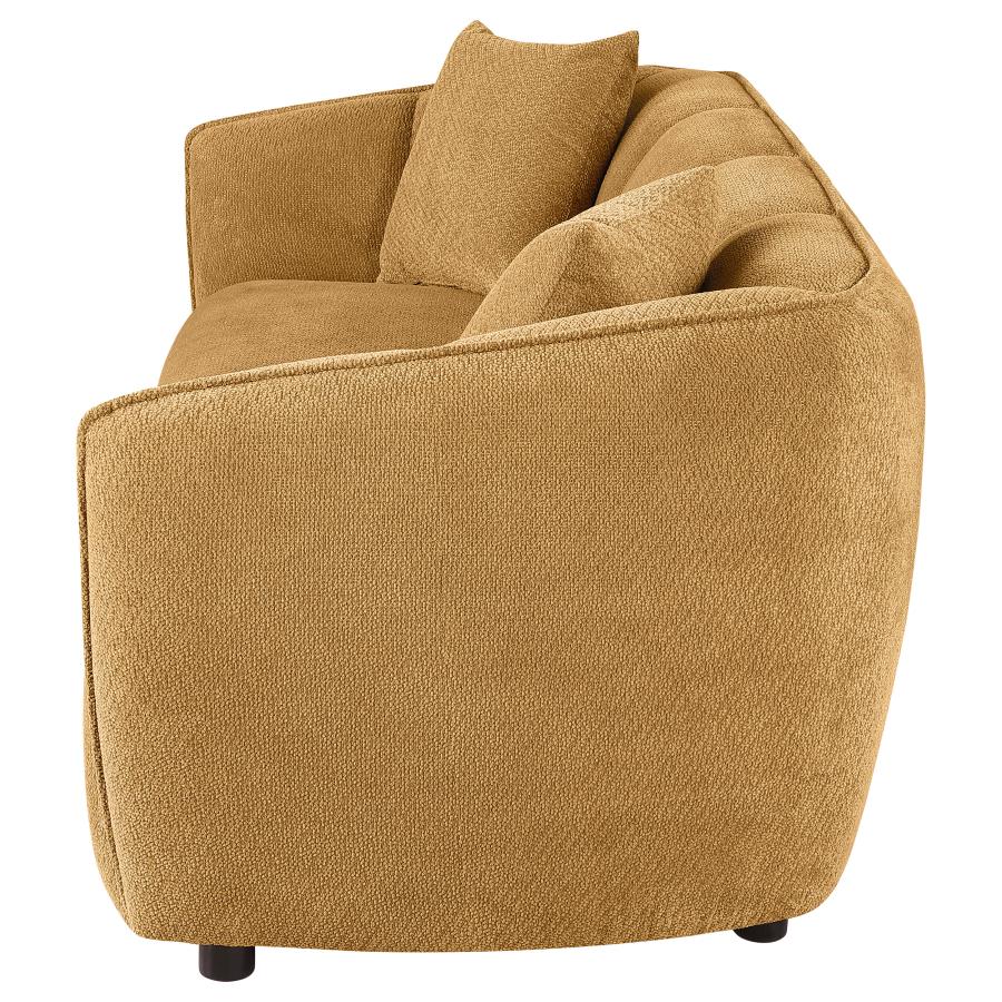 Aleisha Chenille Upholstered Sofa Mustard Yellow - 503061