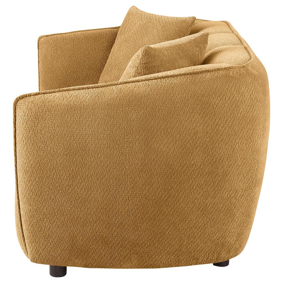 Aleisha Chenille Upholstered Loveseat Mustard Yellow - 503062