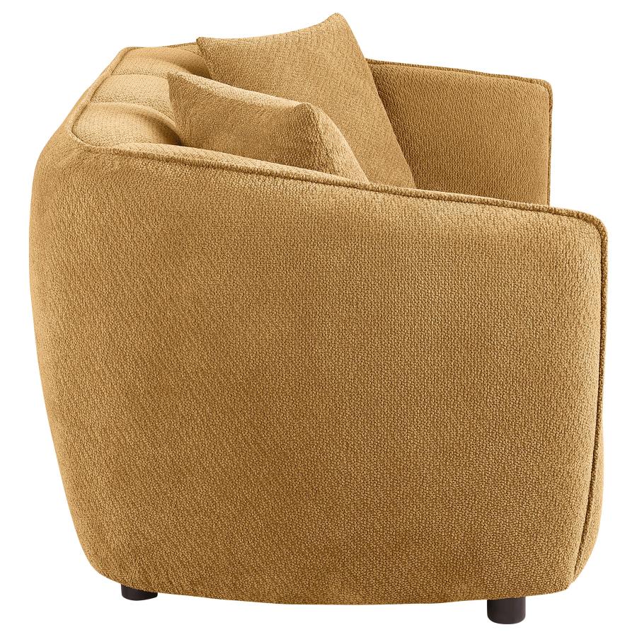 Aleisha Chenille Upholstered Loveseat Mustard Yellow - 503062