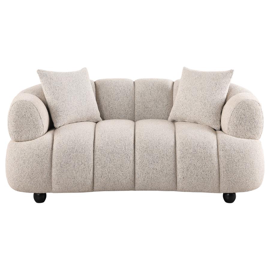 Whitney Contemporary Channel Tufted Boucle Upholstered Loveseat - 503722