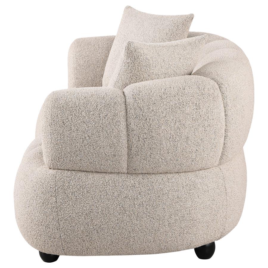 Whitney Contemporary Channel Tufted Boucle Upholstered Loveseat - 503722