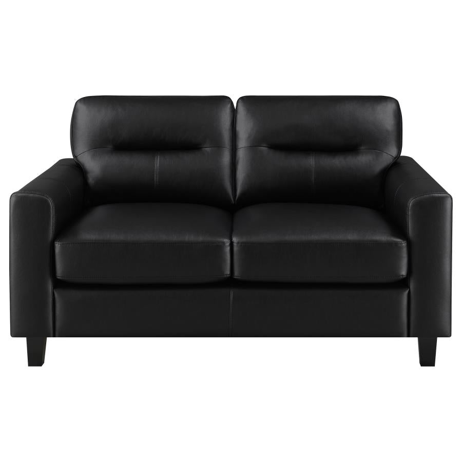 Scotland 2-piece Faux Leather Upholstered Sofa Set Black - 504664-S2