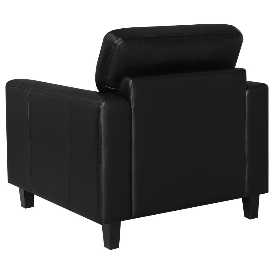 Scotland 3-piece Faux Leather Upholstered Sofa Set Black - 504664-S3