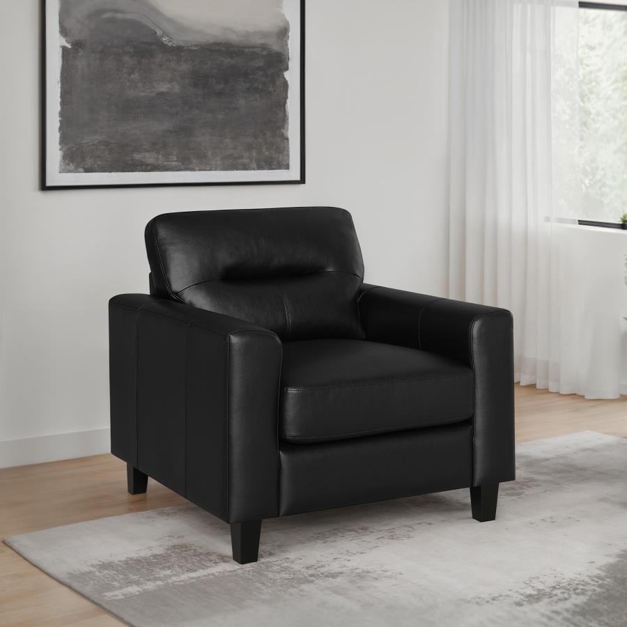 Scotland Faux Leather Upholstered Track Arm Chair Black - 504666
