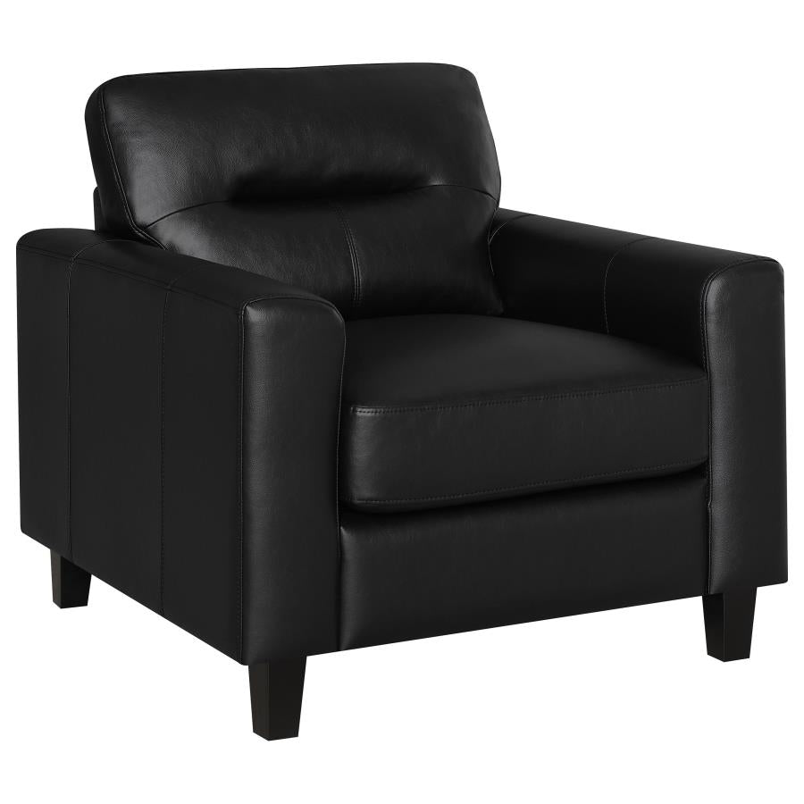 Scotland Faux Leather Upholstered Track Arm Chair Black - 504666