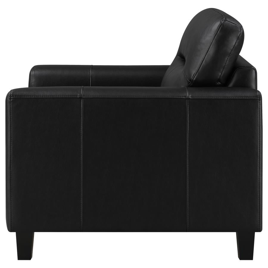 Scotland Faux Leather Upholstered Track Arm Chair Black - 504666
