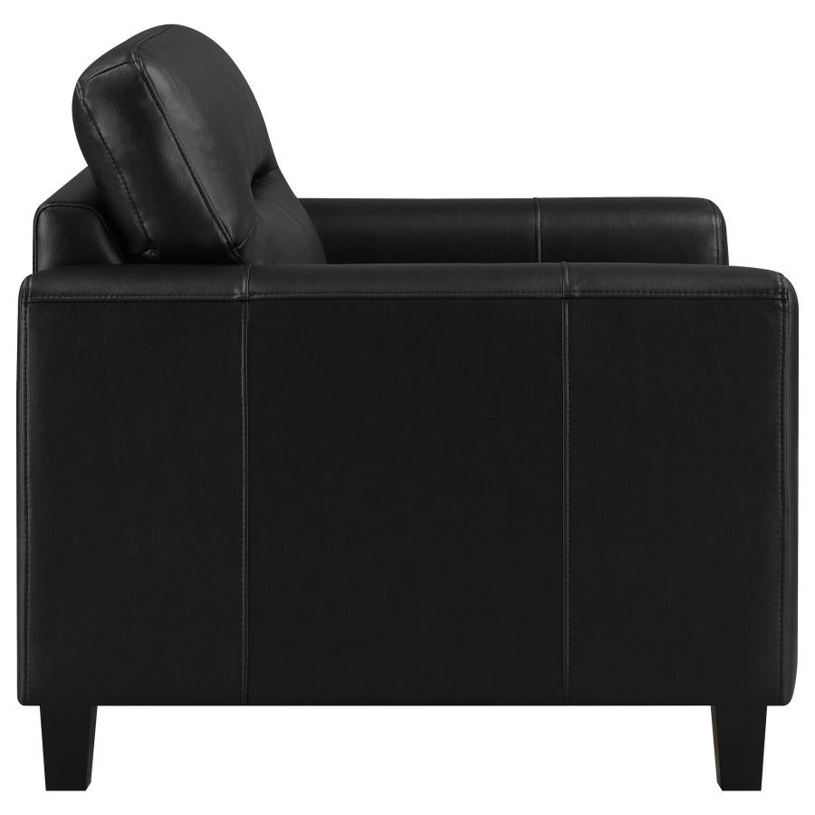 Scotland Faux Leather Upholstered Track Arm Chair Black - 504666