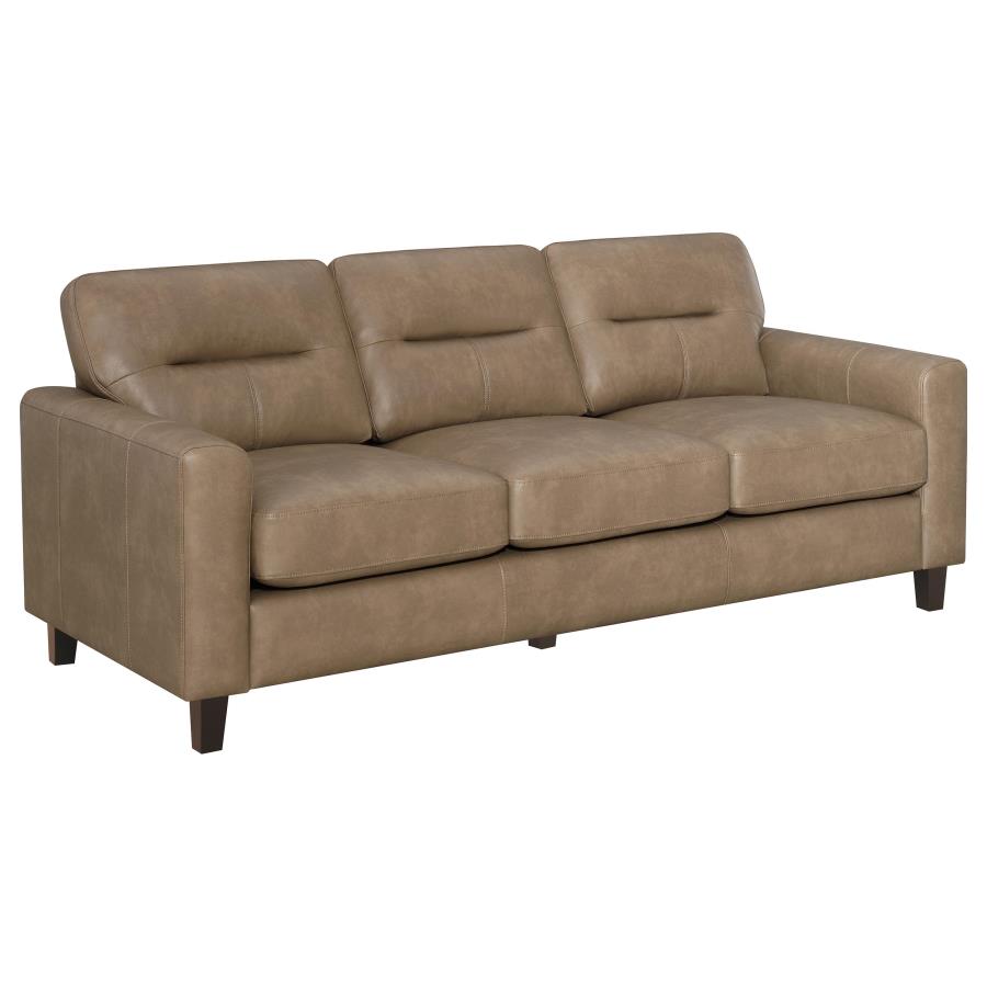 Scotland Faux Leather Upholstered Track Arm Sofa Brown - 504667