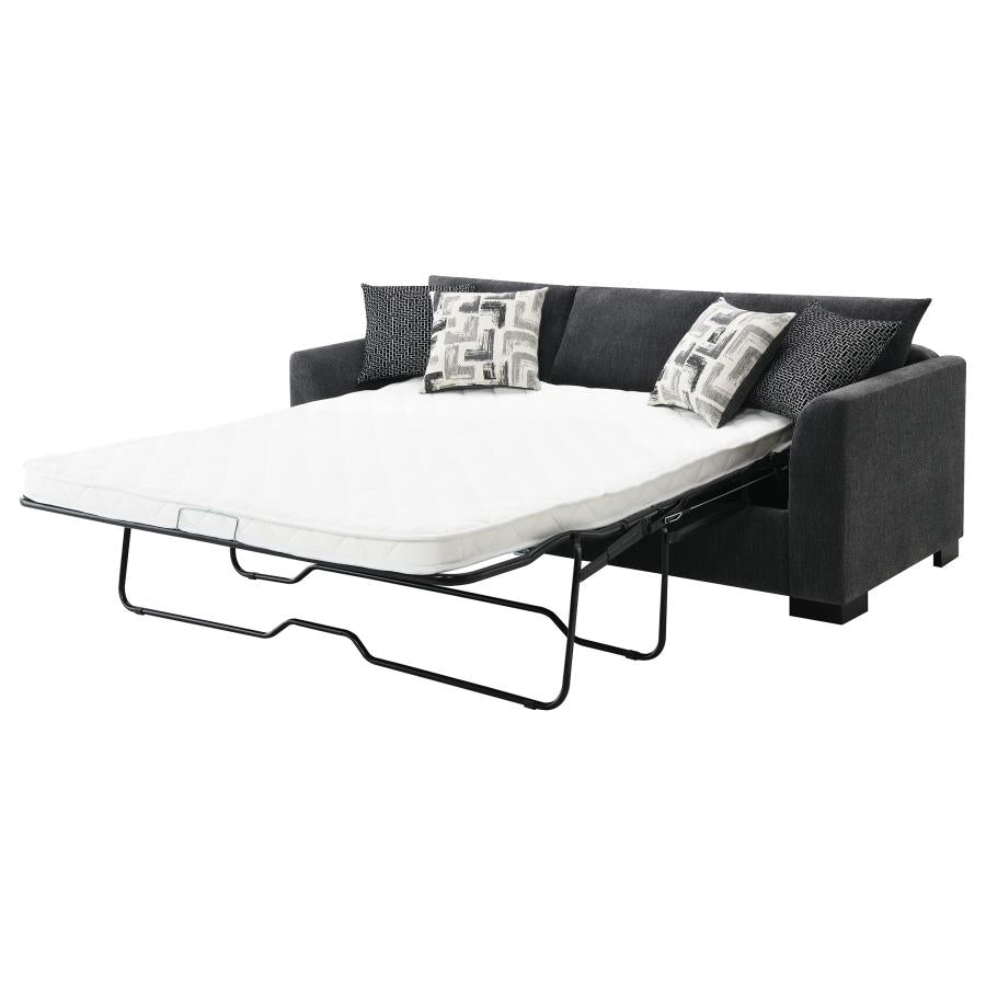 Storey Upholstered Sleeper Sectional Chaise Sofa Dark Grey - 504777