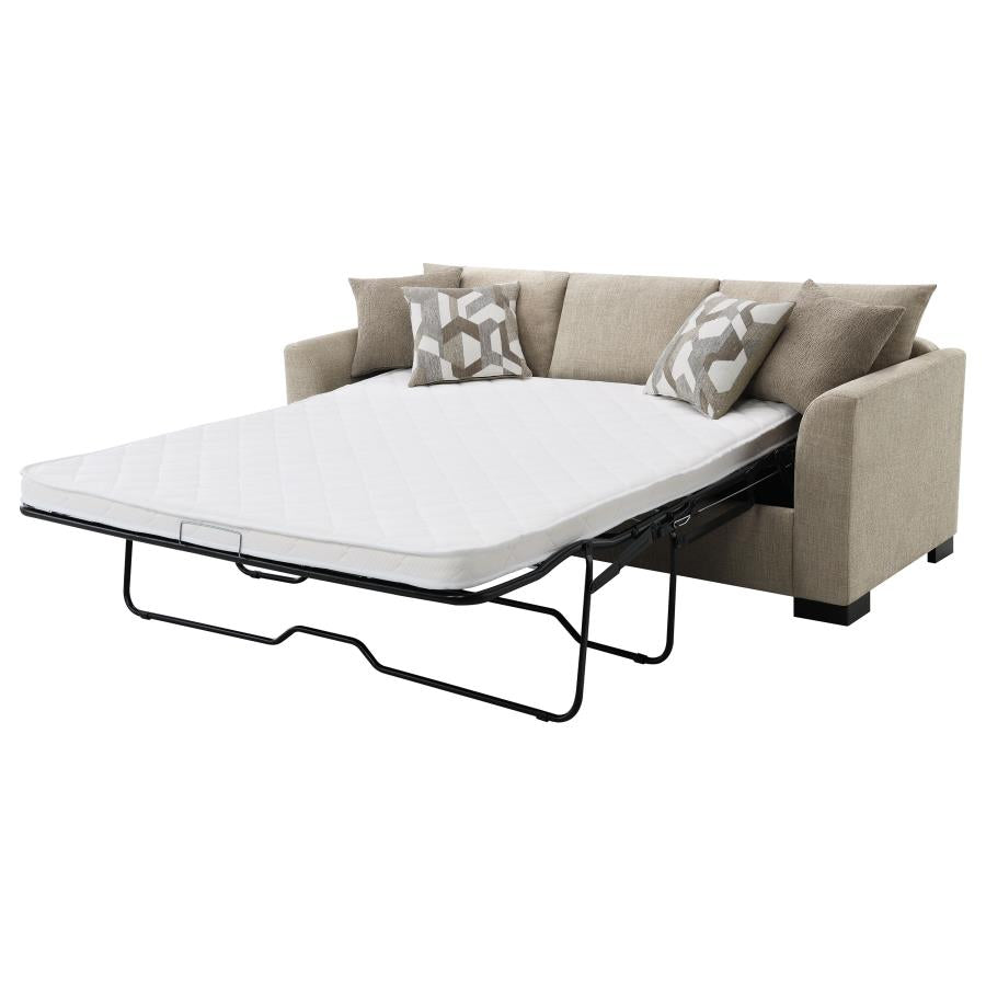Storey Upholstered Sleeper Sectional Chaise Sofa Camel - 504778