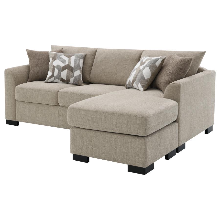 Storey Upholstered Sleeper Sectional Chaise Sofa Camel - 504778