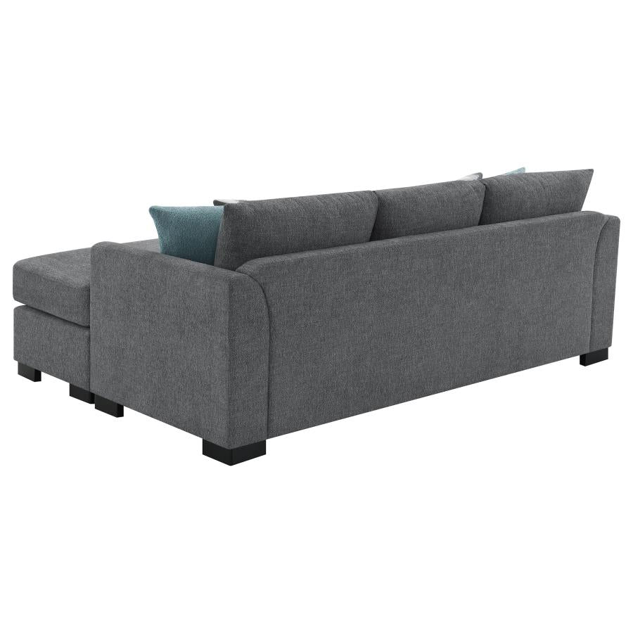 Storey Upholstered Sleeper Sectional Chaise Sofa Grey - 504779