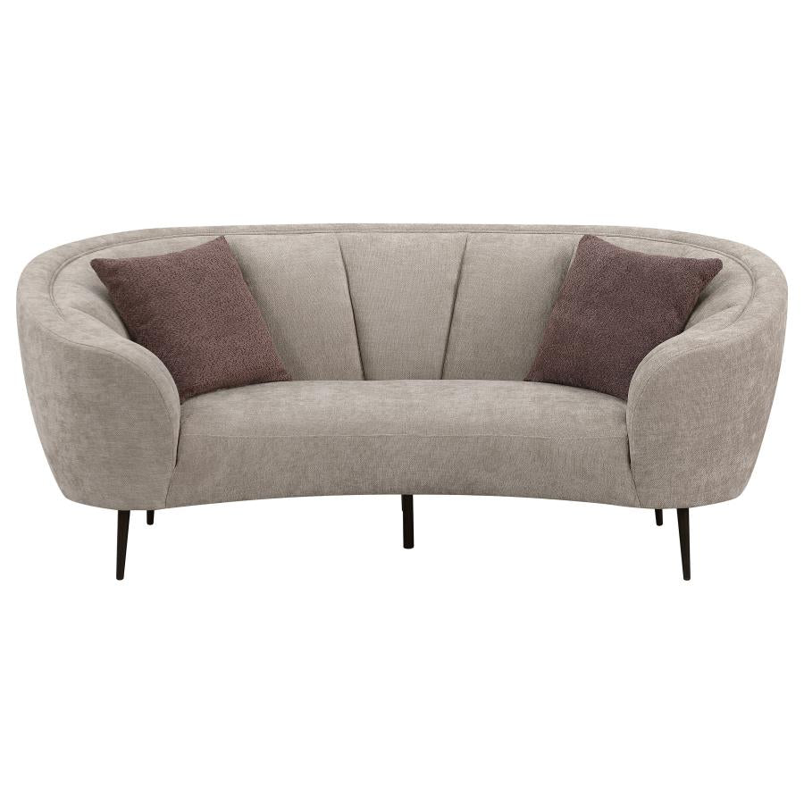 Ellorie 2-piece Upholstered Curved Sofa Set Beige - 504837-S2