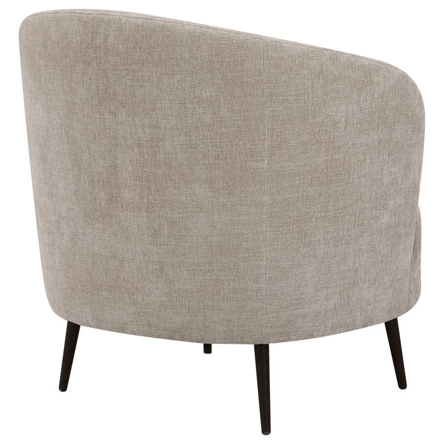 Ellorie Upholstered Channel Back Curved Chair Beige - 504839
