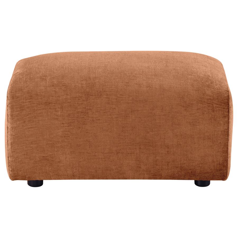 Burnett Chenille Upholstered Ottoman Burnt Orange - 504954