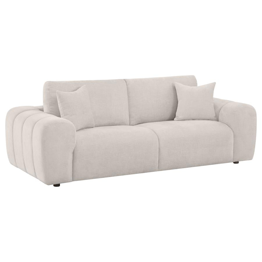 Burnett 3-piece Chenille Upholstered Sofa Set Ivory - 504955-S3