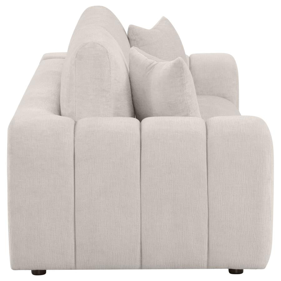 Burnett Chenille Upholstered Wide Arm Sofa Ivory - 504955